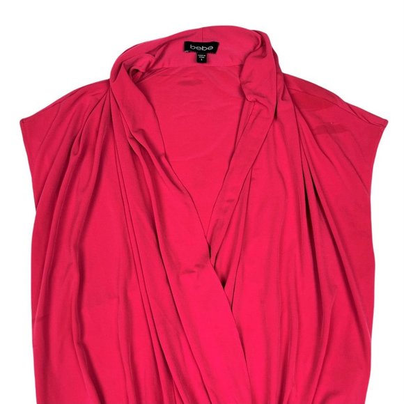 (Up To 50% Off SALE) Bebe Ruched Short Sleeve Neon Dress - Picture 2 of 5